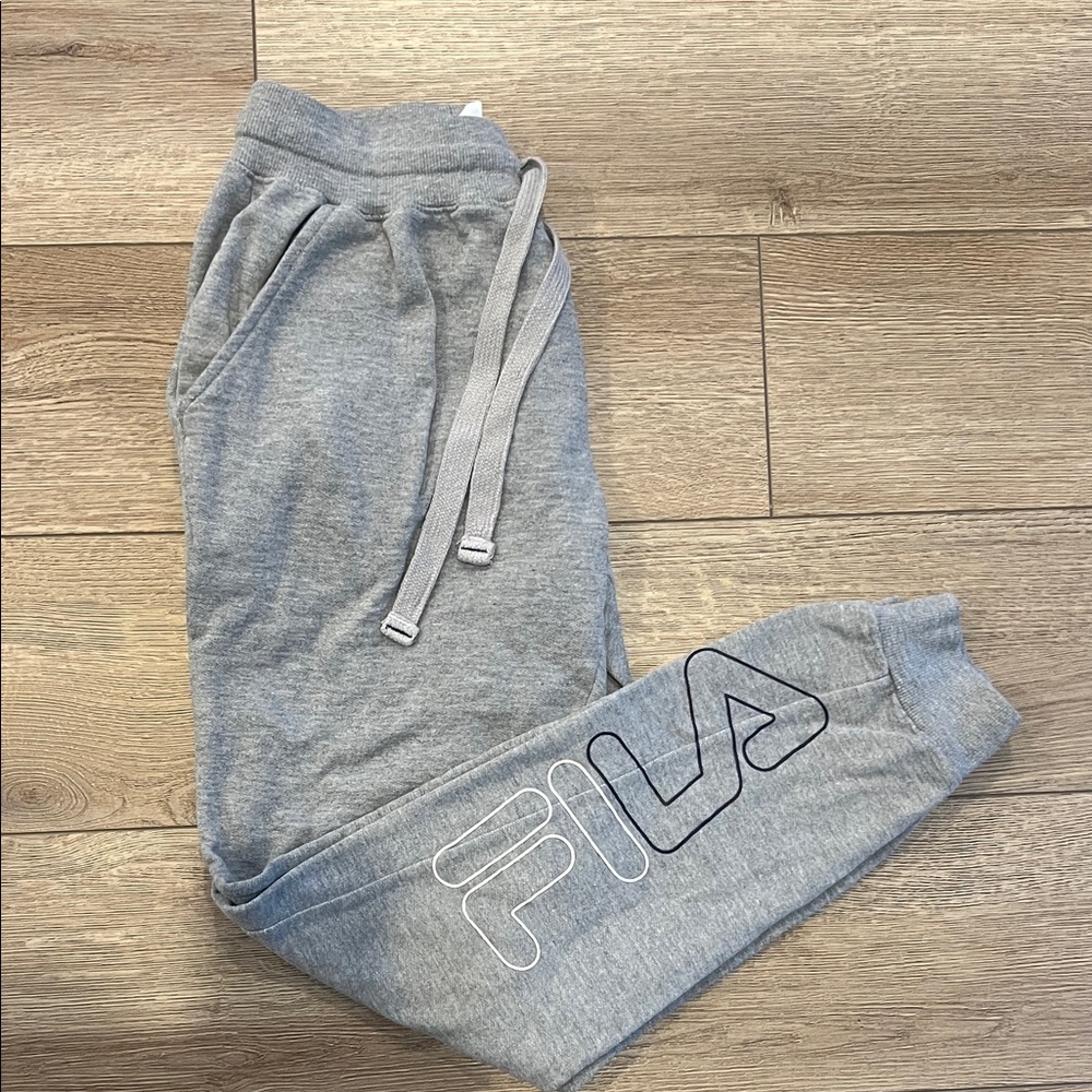 Fila Heather Gray Sweatpants with Logo